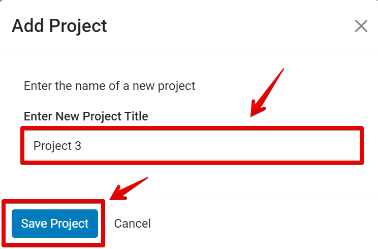 Save Project button