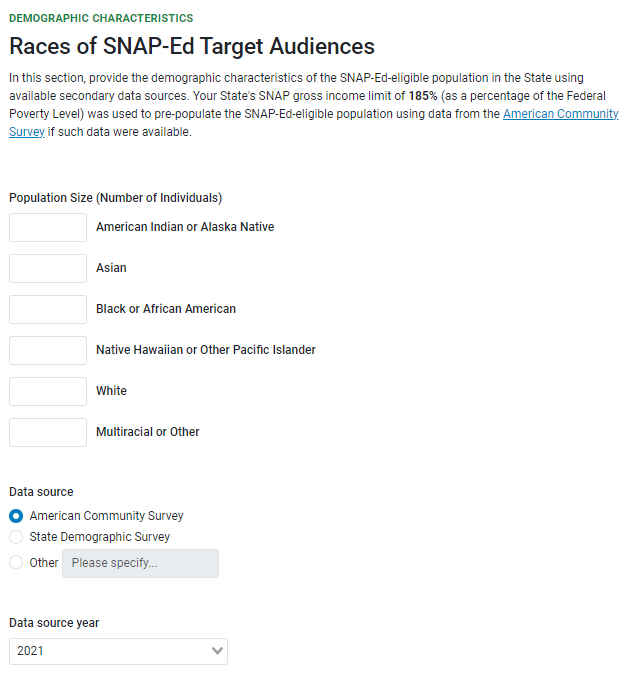 Races of SNAP-Ed Target Audiences